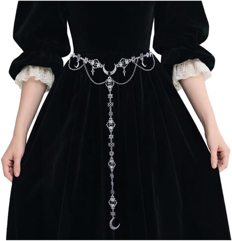 Medieval Chain Belt for Women - Renaissance Gothic Belts, Metal Celtic Fairy Waist Chain Belt for Halloween Party in Kuwait