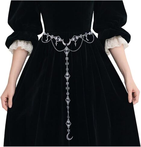 Medieval Chain Belt for Women - Renaissance Gothic Belts, Metal Celtic Fairy Waist Chain Belt for Halloween Party in Kuwait