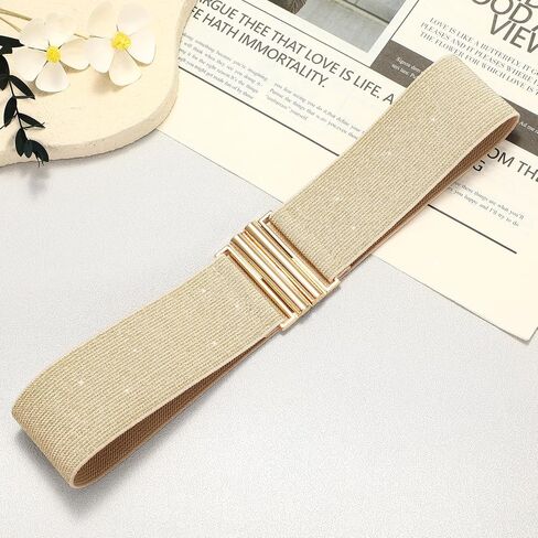 Womens Wide Elastic Waist Cinch Belt - Stretchy Vintage Trimmer Belt for Dresses in Saudi Arabia