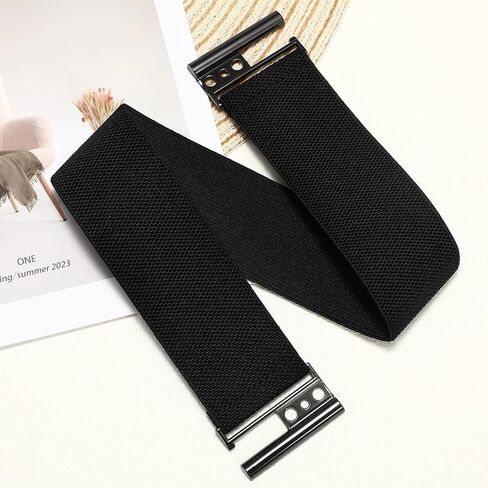Womens Wide Elastic Waist Cinch Belt - Stretchy Vintage Trimmer Belt for Dresses in Saudi Arabia