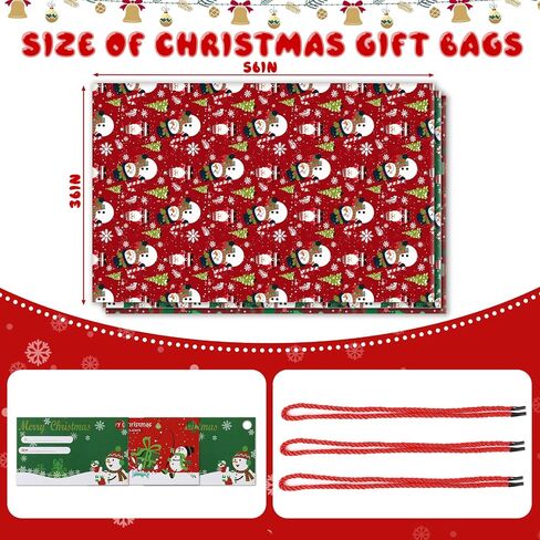 BIGIVACA (Upgraded Thicker 3 pcs Extra Large Gift Bags Jumbo,56"x36" Big Gift Bags for Huge Gifts,Large Holiday Gift Bags for Presents,Huge Christmas Bags for Gifts in Saudi Arabia