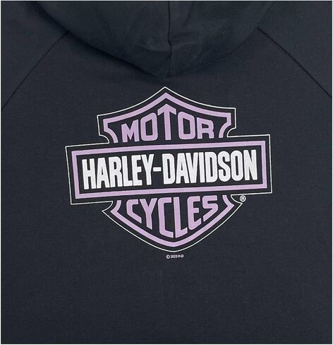 سترة Harley-Davidson Big Girls' Bar & Shield Knit بسحاب - أسود ولافندر in Saudi Arabia