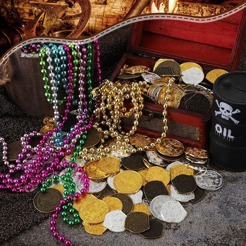 Hanaive 100 Pcs Metal Pirate Coins Pirate Coins Treasure Chest Spanish Doubloon Fake Coins Tokens for Kids Board Games Pirate Party Cosplay (Bronze,Irregular) in Saudi Arabia