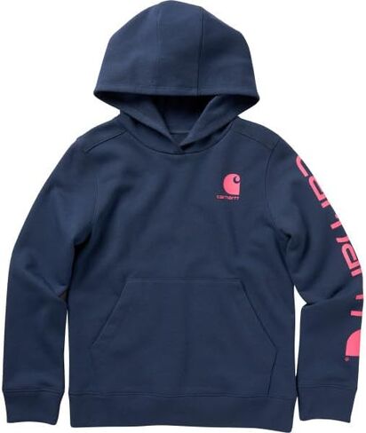 Carhartt Little Girls, Toddler Knit Long Sleeve Hoodedneck Sweatshirt, Dark Denim, Little Kid toddler size 4. US in Saudi Arabia