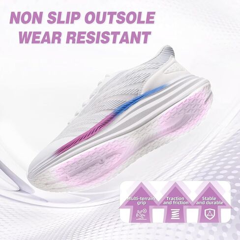 Women's Orthopedic Road Running Shoes: Comfortable Arch Support Plantar Fasciitis Orthotic Slip On/Off Sports Sneakers, Casual Standing Flat Feet Tennis Walking Shoes for Foot Heel and Pain Relief in Saudi Arabia