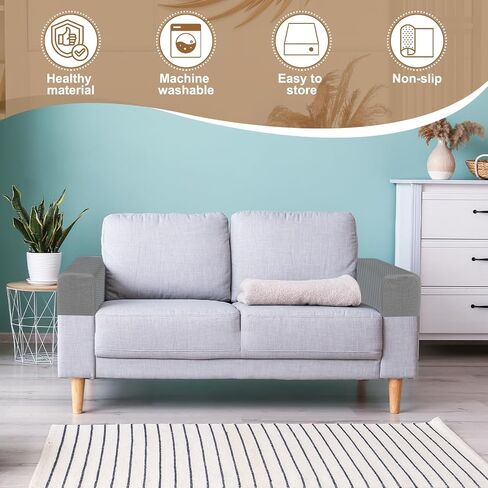 uxcell 2pcs Couch Arm Covers, Velvet Armchair Sofa Arm Covers with Twist Pin, Anti-Slip Furniture Protector Slipcovers for Chairs/Sofas, White in Saudi Arabia