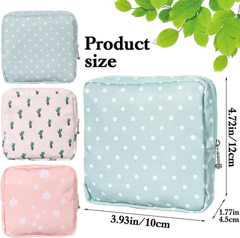 3Pcs Period Pouches for Teen Girls, Sanitary Napkin Storage Pad Pouch, Portable Menstrual Tampon Pad Holder Feminine First Period Bag for School in Kuwait