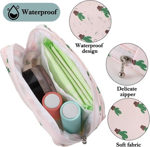 3Pcs Period Pouches for Teen Girls, Sanitary Napkin Storage Pad Pouch, Portable Menstrual Tampon Pad Holder Feminine First Period Bag for School in Kuwait