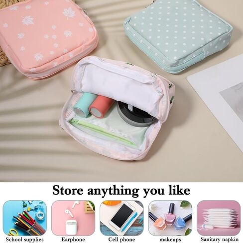3Pcs Period Pouches for Teen Girls, Sanitary Napkin Storage Pad Pouch, Portable Menstrual Tampon Pad Holder Feminine First Period Bag for School in Kuwait