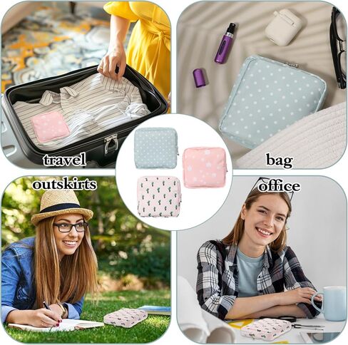 3Pcs Period Pouches for Teen Girls, Sanitary Napkin Storage Pad Pouch, Portable Menstrual Tampon Pad Holder Feminine First Period Bag for School in Kuwait