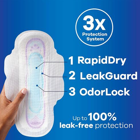 Always Ultra Thin Feminine Pads for Women, Size 1 Regular Absorbency, Multipack, with Wings, Unscented, 36 Count x 2 Packs (72 Count Total) in Saudi Arabia