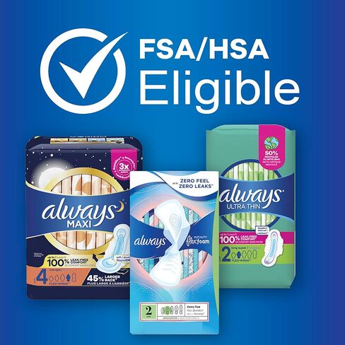 Always Ultra Thin Feminine Pads for Women, Size 1 Regular Absorbency, Multipack, with Wings, Unscented, 36 Count x 2 Packs (72 Count Total) in Saudi Arabia