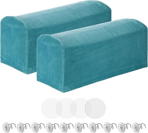 uxcell 2pcs Couch Arm Covers, Velvet Armchair Sofa Arm Covers with Twist Pin, Anti-Slip Furniture Protector Slipcovers for Chairs/Sofas, White in Saudi Arabia