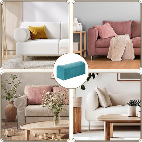 uxcell 2pcs Couch Arm Covers, Velvet Armchair Sofa Arm Covers with Twist Pin, Anti-Slip Furniture Protector Slipcovers for Chairs/Sofas, White in Saudi Arabia