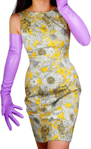 DooWay Women's LONG LEATHER GLOVES 70CM 28" Shoulder Length Faux PU Fashion Costume Dressing Evening Party Opera Glove in Saudi Arabia
