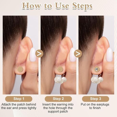 100 Dots/50 Pairs Earring Support Patches, Drooping Earring Disc Ear Lobe Back Support, Earring Backs Earlobe Lifter for Supporting Heavy Earrings Studs Brooches in Saudi Arabia