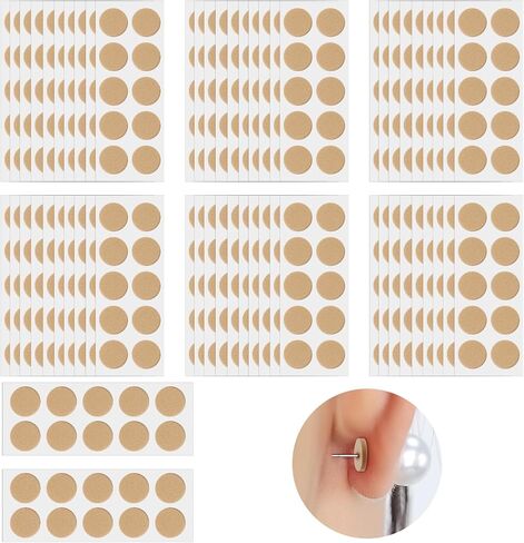 100 Dots/50 Pairs Earring Support Patches, Drooping Earring Disc Ear Lobe Back Support, Earring Backs Earlobe Lifter for Supporting Heavy Earrings Studs Brooches in Saudi Arabia