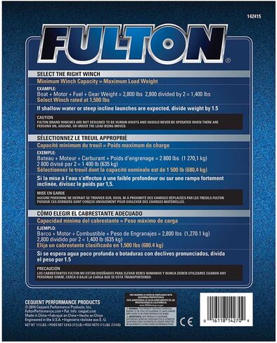 Fulton 142415 Dual Speed Winch with 20' Strap - 2600 lbs. Capacity, 1 Pack, Silver in Saudi Arabia