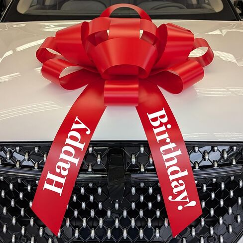 CarBowz Big Red Car Bow, Happy Birthday Bow, Giant 30" Bow, Non Scratch Magnet, Weather Resistant Vinyl in Saudi Arabia