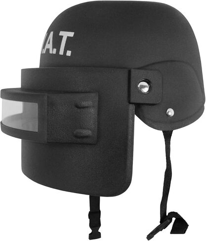 خوذة زي شرطة فريق SWAT للأطفال من Nicky Bigs Novelties مع قناع قابل للطي، خوذات SWAT للأطفال قابلة للتعديل، مثالية للعب دور الهالوين in Kuwait