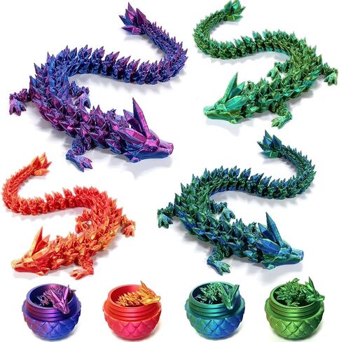 Easter Basket Stuffers, 3D Printed Dragon Surprise Egg, Executive Dragon Fidget Desk Toys Decorative Easter Egg Fillers Easter Gifts for Boys Kids Home Decor(Purple) in Saudi Arabia