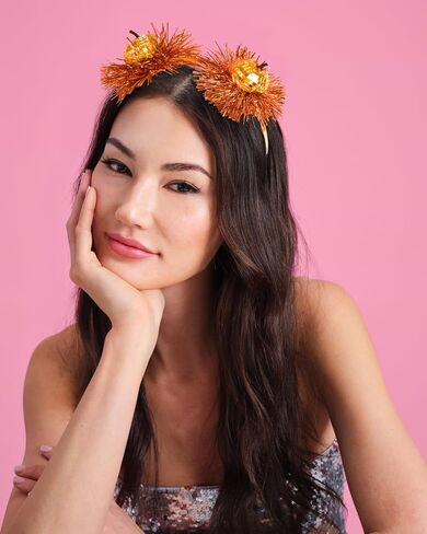 xo, Fetti Disco Pumpkin Headband - Fits Adult + Child | Halloween Hair Accessory, Orange Kids Party Favor, Spooky Birthday Decorations, Fall Costume in Saudi Arabia