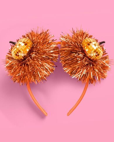 xo, Fetti Disco Pumpkin Headband - Fits Adult + Child | Halloween Hair Accessory, Orange Kids Party Favor, Spooky Birthday Decorations, Fall Costume in Saudi Arabia