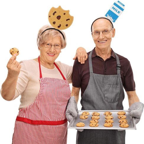 2 Pcs Food Cookies and Milk Headband Accessories Halloween Costume Headband Chocolate Chip Cookie Milk Headpiece Couple Costume Headwear Cute Cartoon Headwear Men Women for Party Favors in Saudi Arabia