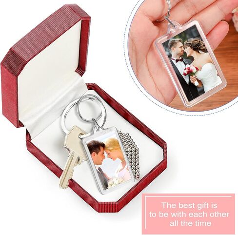 Yaomiao 50 Pcs Acrylic Photo Frame Keychain Holder 1.3 x 2 Inch Photo Picture Insert Blank Keyring for DIY Craft in Saudi Arabia