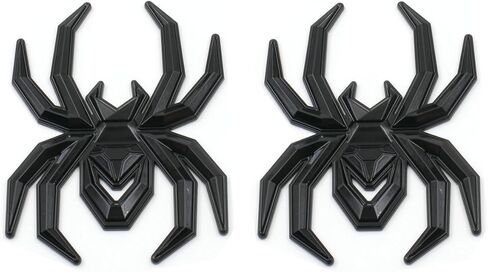2Pcs Custom Spider Emblems Left Right Car Badge for Universal Car Body Motorcycle SUV Widow Door Edition Decoration (Black) in Kuwait