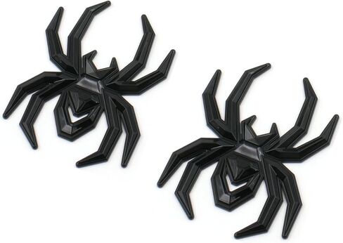 2Pcs Custom Spider Emblems Left Right Car Badge for Universal Car Body Motorcycle SUV Widow Door Edition Decoration (Black) in Kuwait