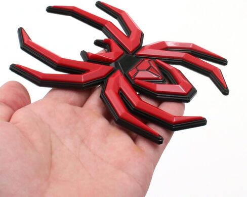 2Pcs Custom Spider Emblems Left Right Car Badge for Universal Car Body Motorcycle SUV Widow Door Edition Decoration (Black) in Kuwait
