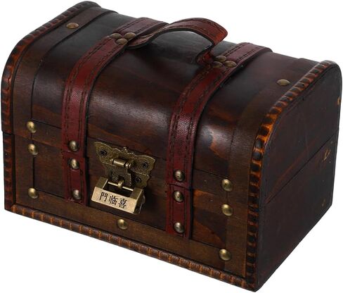 Luxshiny Vintage Decorative Keepsake Storage Organizer for Home Decor Dark with Lock for Safeguarding Valuables in Saudi Arabia