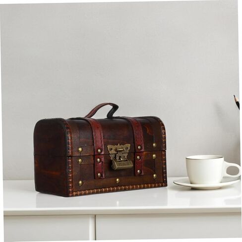 Luxshiny Vintage Decorative Keepsake Storage Organizer for Home Decor Dark with Lock for Safeguarding Valuables in Saudi Arabia