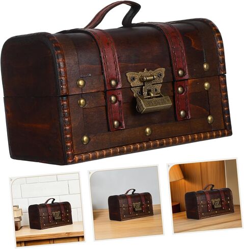 Luxshiny Vintage Decorative Keepsake Storage Organizer for Home Decor Dark with Lock for Safeguarding Valuables in Saudi Arabia