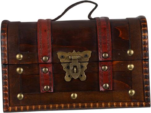 Vintage Treasure Chest Box with Lock Decorative Antique Stash Chest for Jewelry Keepsakes Miscellaneous Items for Pirate Theme Events Home Decor Dark Brown in Saudi Arabia