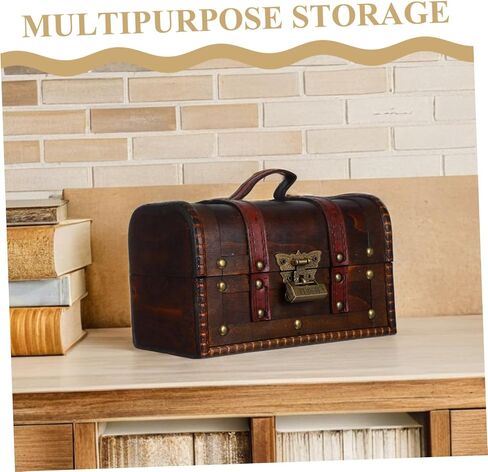 Vintage Treasure Chest Box with Lock Decorative Antique Stash Chest for Jewelry Keepsakes Miscellaneous Items for Pirate Theme Events Home Decor Dark Brown in Saudi Arabia