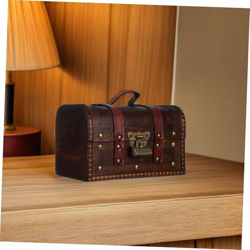 Vintage Treasure Chest Box with Lock Decorative Antique Stash Chest for Jewelry Keepsakes Miscellaneous Items for Pirate Theme Events Home Decor Dark Brown in Saudi Arabia