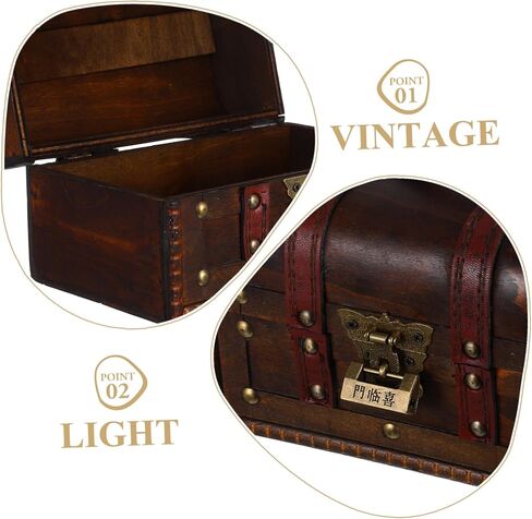 Vintage Treasure Chest Box with Lock Decorative Antique Stash Chest for Jewelry Keepsakes Miscellaneous Items for Pirate Theme Events Home Decor Dark Brown in Saudi Arabia