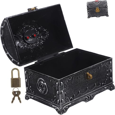 Alipis Vintage Treasure Chest Decorative Jewelry Keepsake Box Stylish Trinket Organizer for Storing Necklaces Earrings and Photos for Adults in Saudi Arabia