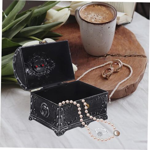 Alipis Vintage Treasure Chest Decorative Jewelry Keepsake Box Stylish Trinket Organizer for Storing Necklaces Earrings and Photos for Adults in Saudi Arabia