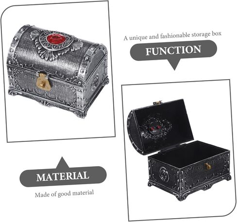 Alipis Vintage Treasure Chest Decorative Jewelry Keepsake Box Stylish Trinket Organizer for Storing Necklaces Earrings and Photos for Adults in Saudi Arabia
