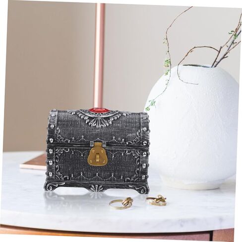 Alipis Vintage Treasure Chest Decorative Jewelry Keepsake Box Stylish Trinket Organizer for Storing Necklaces Earrings and Photos for Adults in Saudi Arabia