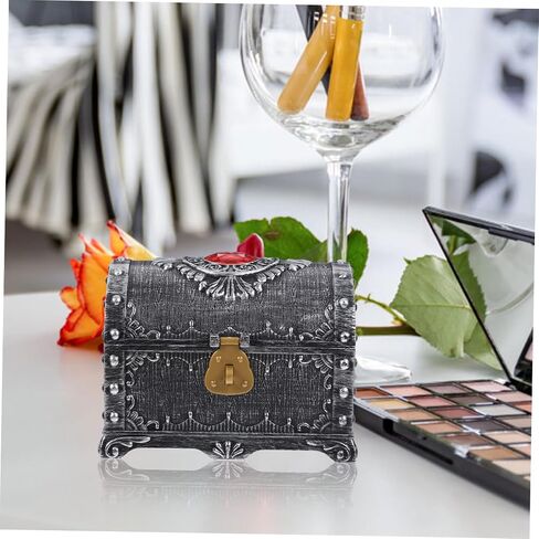 Alipis Vintage Treasure Chest Decorative Jewelry Keepsake Box Stylish Trinket Organizer for Storing Necklaces Earrings and Photos for Adults in Saudi Arabia