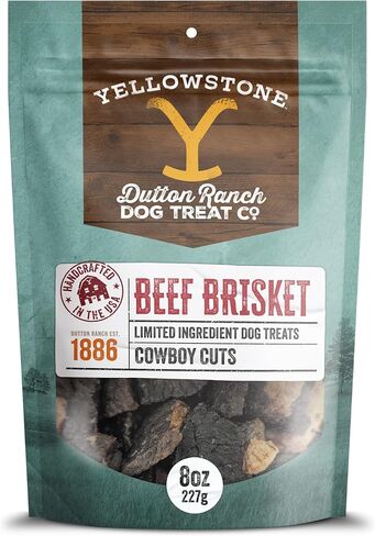 Yellowstone Limited Ingredient Dog Treats Beef Brisket - Healthy Dog Treats Made in USA - Air Dried Beef Collagen Dog Jerky Treats - Crunchy & Chewy Dog Treats - Beef Dog Treats Jerky - 4 oz in Kuwait