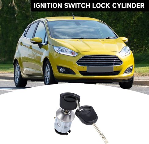 Ignition Switch Lock Cylinder with Keys for Ford Transit Connect 2.0L L4 Gas 2010-2013 | 2 Keys, Silver Tone | Replaces 9T1Z-11582-A in Saudi Arabia