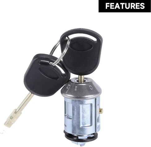 Ignition Switch Lock Cylinder with Keys for Ford Transit Connect 2.0L L4 Gas 2010-2013 | 2 Keys, Silver Tone | Replaces 9T1Z-11582-A in Saudi Arabia