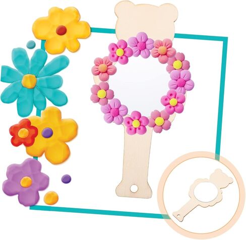 10pcs Wooden Boys and Girls Mirror DIY Accessories Arts and Crafts Unfinished Mirrors in Saudi Arabia