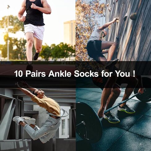 10 Pairs Ankle Socks Men Running Low Cut Socks Breathable Cushioned Casual Socks in Saudi Arabia