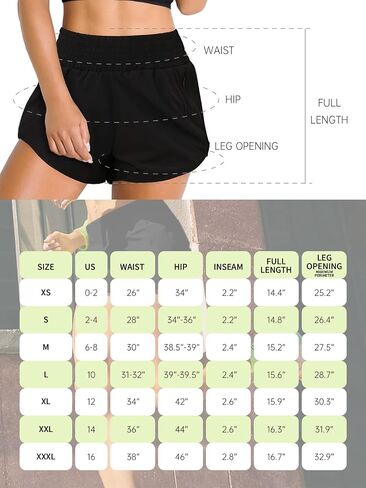 Womens Athletic Shorts High Waisted Elastic Sporty Liner Short Pants Zipper Pockets Female Running Gym Track Workout in Saudi Arabia